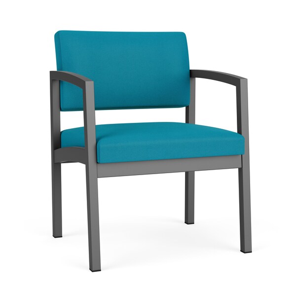 Lesro Lenox Steel Wide Guest Chair Metal Frame, Charcoal, OH Waterfall Upholstery LS1201 - main